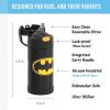 THERMOS FUNTAINER Water Bottle with Straw – 12 Ounce – Kids Stainless Steel Vacuum Insulated Water Bottle with Lid, Bluey(Batman)