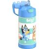THERMOS FUNTAINER Water Bottle with Straw – 12 Ounce – Kids Stainless Steel Vacuum Insulated Water Bottle with Lid, Bluey(Bluey)