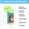 THERMOS FUNTAINER Water Bottle with Straw – 12 Ounce – Kids Stainless Steel Vacuum Insulated Water Bottle with Lid, Bluey(Moana 2)