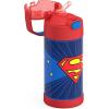 THERMOS FUNTAINER Water Bottle with Straw – 12 Ounce – Kids Stainless Steel Vacuum Insulated Water Bottle with Lid, Bluey(Superman)