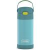 THERMOS FUNTAINER 12 Ounce Stainless Steel Vacuum Insulated Kids Straw Bottle, Blue(Blue/Green)