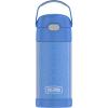 THERMOS FUNTAINER 12 Ounce Stainless Steel Vacuum Insulated Kids Straw Bottle, Blue(Glitter Periwinkle)