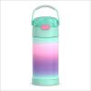 THERMOS FUNTAINER 12 Ounce Stainless Steel Vacuum Insulated Kids Straw Bottle, Blue(Mint Ombre)