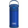 THERMOS FUNTAINER 12 Ounce Stainless Steel Vacuum Insulated Kids Straw Bottle, Blue(Navy)