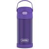 THERMOS FUNTAINER 12 Ounce Stainless Steel Vacuum Insulated Kids Straw Bottle, Blue(Purple)