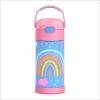 THERMOS FUNTAINER 12 Ounce Stainless Steel Vacuum Insulated Kids Straw Bottle, Blue(Rainbow Dreams)
