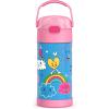 THERMOS FUNTAINER 12 Ounce Stainless Steel Vacuum Insulated Kids Straw Bottle, Blue(Sketchbook)