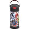 THERMOS FUNTAINER Water Bottle with Straw – 12 Ounce – Kids Stainless Steel Vacuum Insulated Water Bottle with Lid, Bluey(Avengers)
