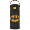 THERMOS FUNTAINER Water Bottle with Straw – 12 Ounce – Kids Stainless Steel Vacuum Insulated Water Bottle with Lid, Bluey(Batman)