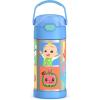THERMOS FUNTAINER Water Bottle with Straw – 12 Ounce – Kids Stainless Steel Vacuum Insulated Water Bottle with Lid, Bluey(Cocomelon)