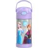 THERMOS FUNTAINER Water Bottle with Straw – 12 Ounce – Kids Stainless Steel Vacuum Insulated Water Bottle with Lid, Bluey(Frozen 2)