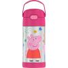 THERMOS FUNTAINER Water Bottle with Straw – 12 Ounce – Kids Stainless Steel Vacuum Insulated Water Bottle with Lid, Bluey(Peppa Pig)