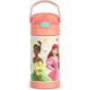 THERMOS FUNTAINER Water Bottle with Straw – 12 Ounce – Kids Stainless Steel Vacuum Insulated Water Bottle with Lid, Bluey(Princess)