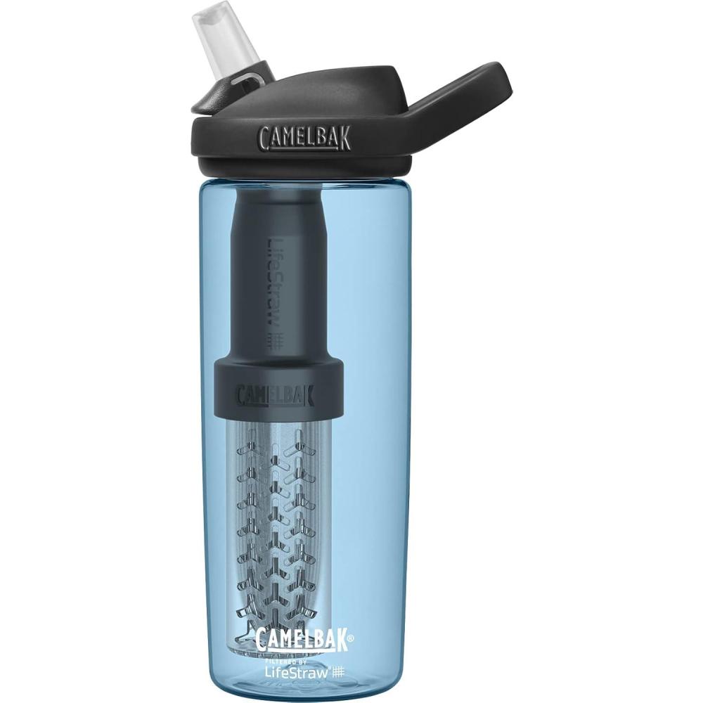 imageCamelBak Eddy Filtered by LifeStraw Integrated Two Stage Filter Straw Water Bottle with Tritan RenewTrue Blue