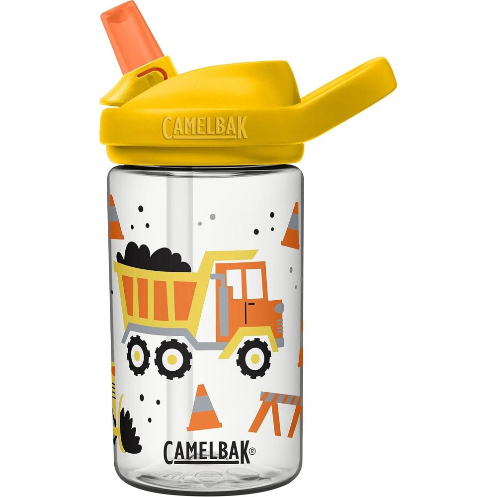 imageCamelBak Eddy Kids Bite Valve Straw Tritan Renew Water BottleContruction Trucks