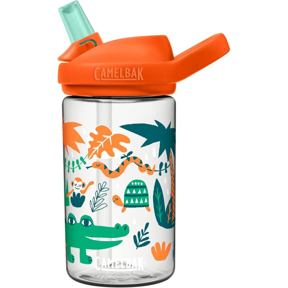 imageCamelBak Eddy Kids Bite Valve Straw Tritan Renew Water BottleJungle Animals Clear