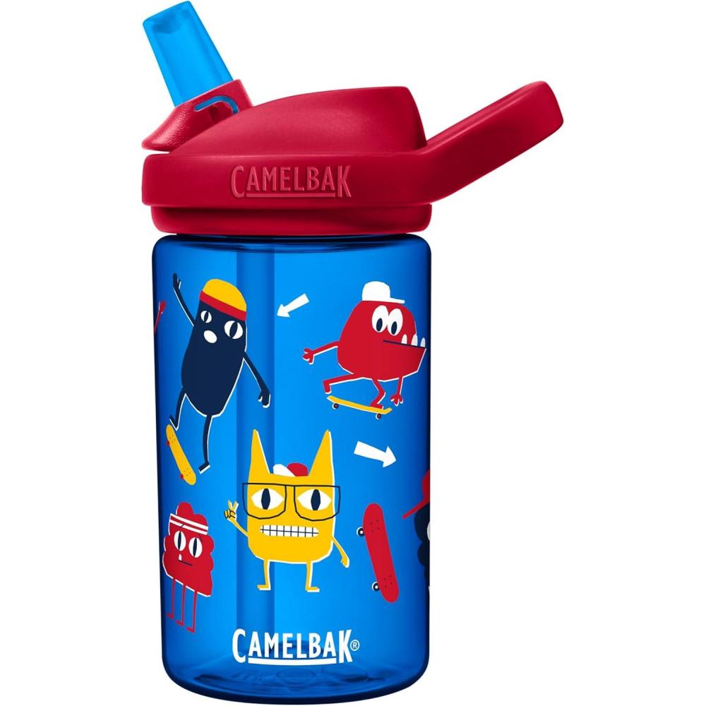 imageCamelBak Eddy Kids Bite Valve Straw Tritan Renew Water BottleSkate Monsters