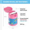 THERMOS FUNTAINER Insulated Food Jar, 10 Ounce, Kid Friendly Food Jar with Foldable Spoon, Pink(Sketchbook)