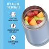THERMOS FUNTAINER Insulated Food Jar, 16 Ounce, Kid Friendly Food Jar with Foldable Spoon, Matte Black(Denim Blue)