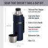 THERMOS Stainless King Vacuum-Insulated Beverage Bottle, 40 Ounce, Midnight Blue(Midnight Blue)
