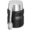 THERMOS Stainless King Vacuum-Insulated Food Jar with Spoon, 16 Ounce, Midnight Blue(Matte Black)