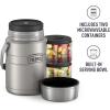THERMOS Stainless King Vacuum-Insulated Food Jar with Spoon, 16 Ounce, Midnight Blue(Matte Stainless Steel)