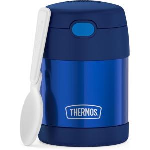 THERMOS FUNTAINER Insulated Food Jar, 10 Ounce, Kid Friendly Food Jar with Foldable Spoon, Pink(Navy)