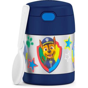 THERMOS FUNTAINER Insulated Food Jar, 10 Ounce, Kid Friendly Food Jar with Foldable Spoon, Pink(Paw Patrol Boy)
