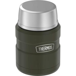 THERMOS Stainless King Vacuum-Insulated Food Jar with Spoon, 16 Ounce, Midnight Blue(Army Green)