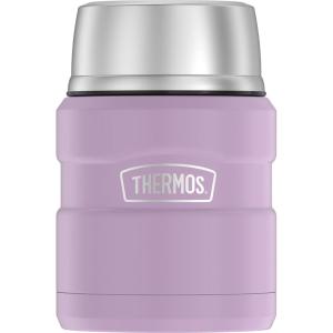 THERMOS Stainless King Vacuum-Insulated Food Jar with Spoon, 16 Ounce, Midnight Blue(Matte Lavender)