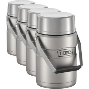 THERMOS Stainless King Vacuum-Insulated Food Jar with Spoon, 16 Ounce, Midnight Blue(Matte Stainless Steel)