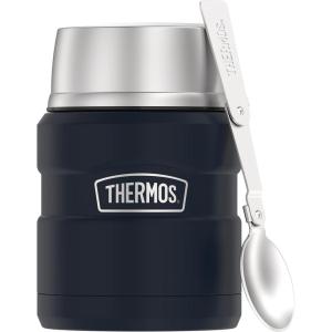 THERMOS Stainless King Vacuum-Insulated Food Jar with Spoon, 16 Ounce, Midnight Blue(Midnight Blue)