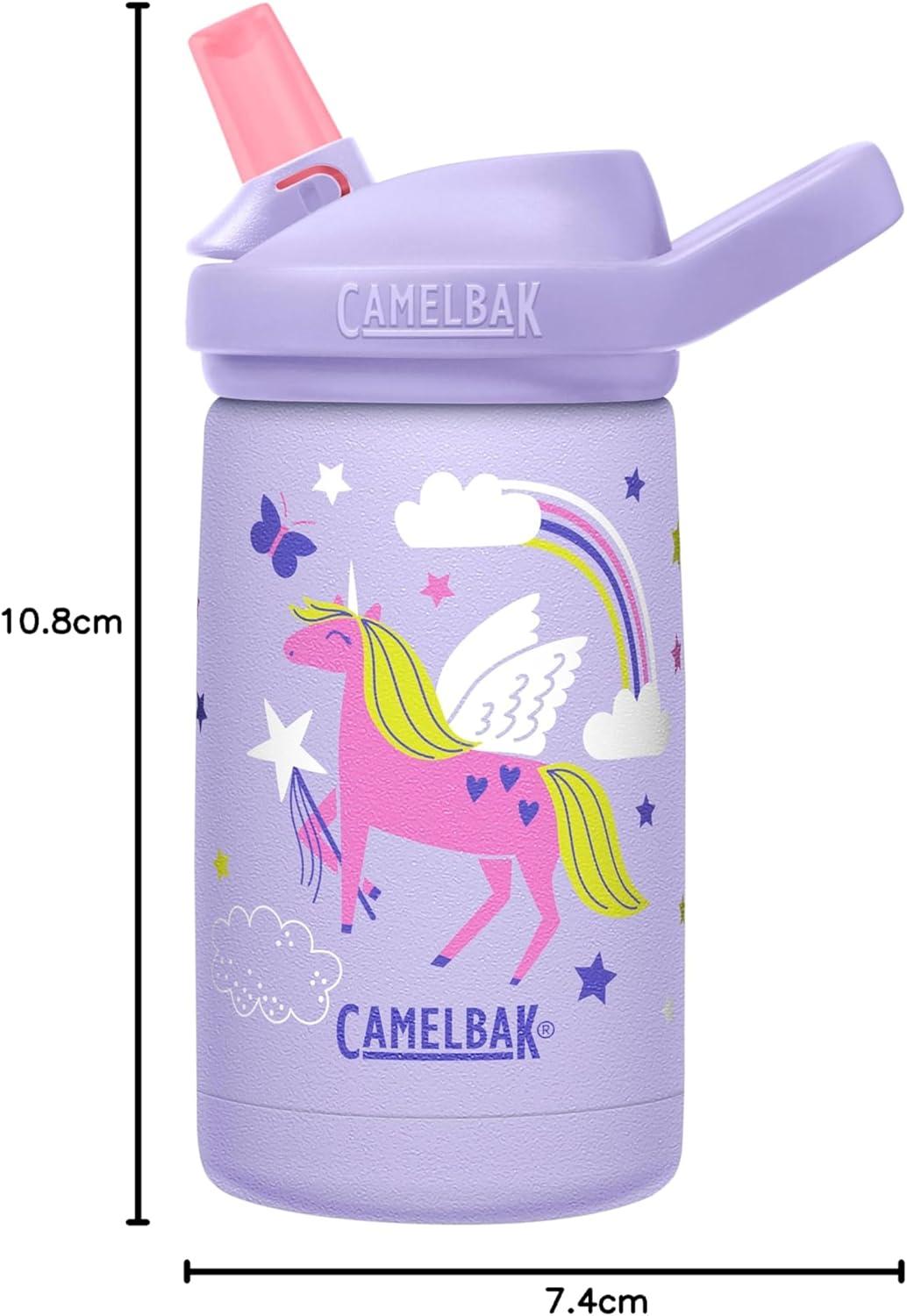 imageCamelBak Eddy Kids Bite Valve Straw Insulated Stainless Steel Water Bottle Biking Dogs 12ozMagic Unicorns