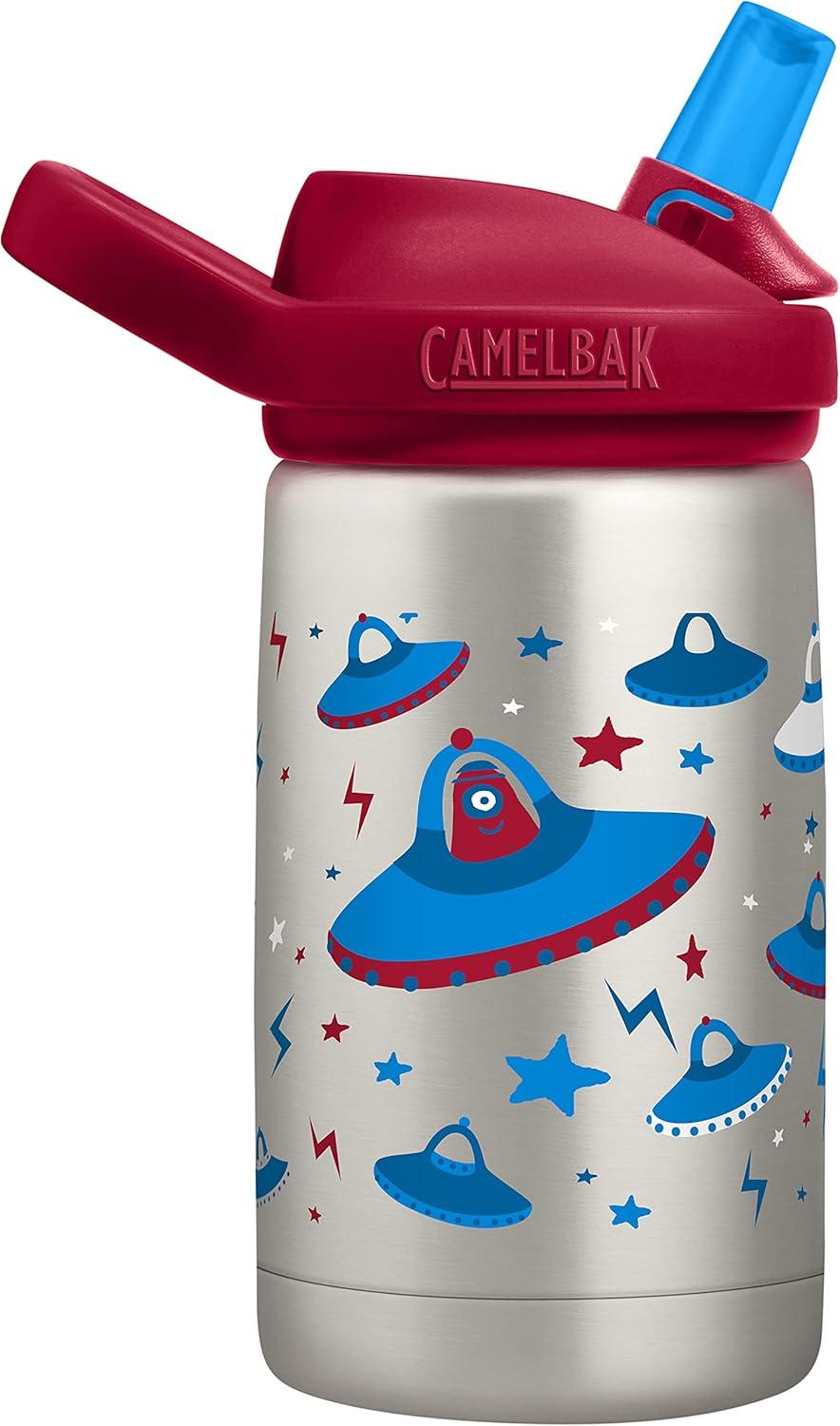 imageCamelBak Eddy Kids Bite Valve Straw Insulated Stainless Steel Water Bottle Biking Dogs 12ozUFOs