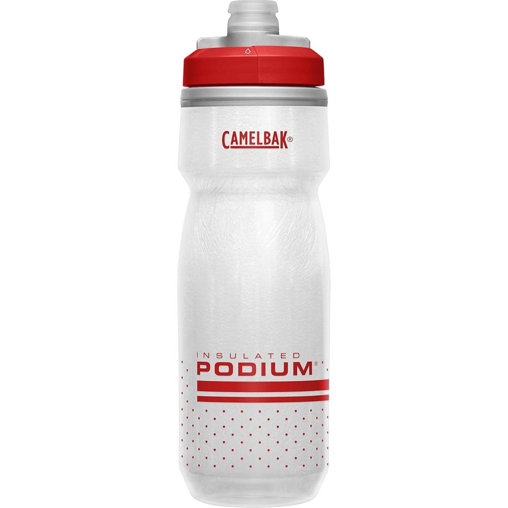 imageCamelBak Podium Chill Bike Insulated Squeeze Water Bottle Black 21ozFiery RedWhite