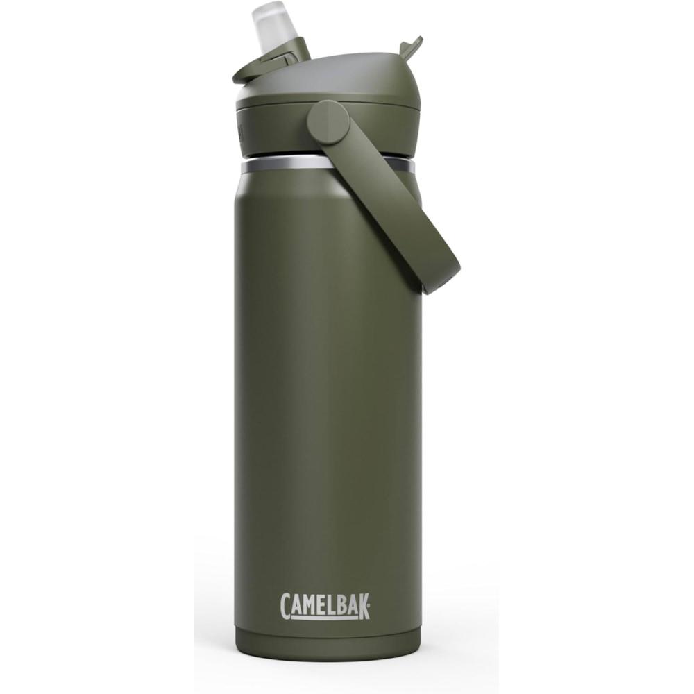 imageCamelBak Thrive Flip Straw Insulated Stainless Steel Water Bottle Sky Blue 25ozMoss