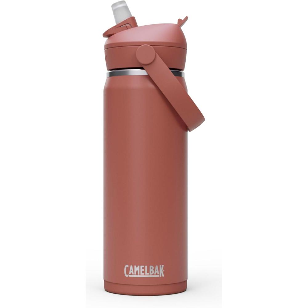 imageCamelBak Thrive Flip Straw Insulated Stainless Steel Water Bottle Sky Blue 25ozSierra Red