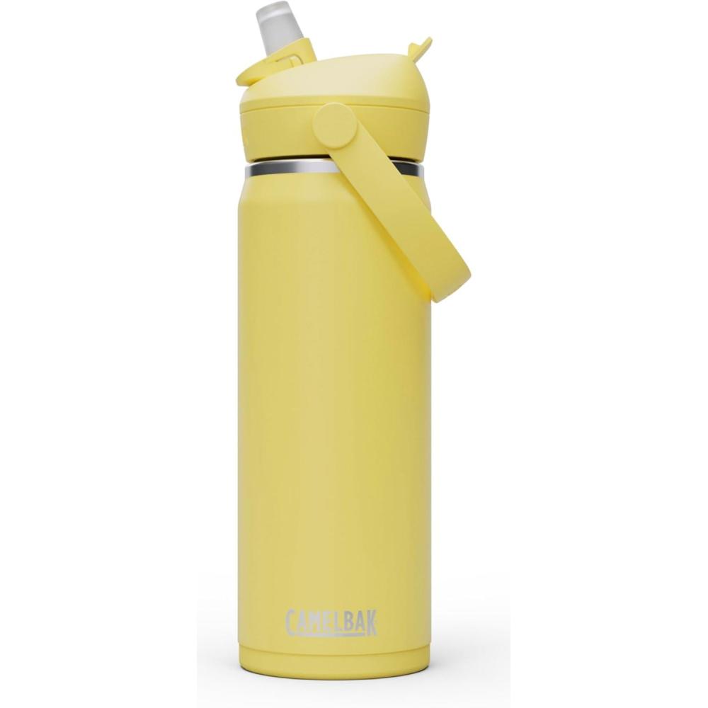 imageCamelBak Thrive Flip Straw Insulated Stainless Steel Water Bottle Sky Blue 25ozYellow Bloom