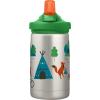 CamelBak Eddy+ Kids Bite Valve Straw Insulated Stainless Steel Water Bottle Biking Dogs, 12oz(Camping Foxes)