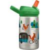 CamelBak Eddy+ Kids Bite Valve Straw Insulated Stainless Steel Water Bottle Biking Dogs, 12oz(Camping Foxes)