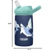 CamelBak Eddy+ Kids Bite Valve Straw Insulated Stainless Steel Water Bottle Biking Dogs, 12oz(Polar Sharks)