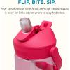 CamelBak Thrive Flip Straw Kids Bite Valve Tritan Renew Water Bottle 14oz(Grapefruit)