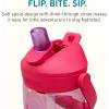 CamelBak Thrive Flip Straw Kids Bite Valve Tritan Renew Water Bottle 14oz(Rainbow Floral)
