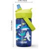 CamelBak Thrive Flip Straw Kids Bite Valve Tritan Renew Water Bottle 14oz(Sharks and Rays)