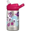 CamelBak Eddy+ Kids Bite Valve Straw Insulated Stainless Steel Water Bottle Biking Dogs, 12oz(Flowerchild Sloth Steel)