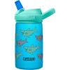 CamelBak Eddy+ Kids Bite Valve Straw Insulated Stainless Steel Water Bottle Biking Dogs, 12oz(School of Sharks)