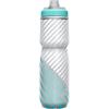 CamelBak Podium Chill Bike Insulated Squeeze Water Bottle White/Black, 24oz(Grey/Teal Stripe)