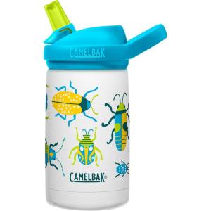 CamelBak Eddy+ Kids Bite Valve Straw Insulated Stainless Steel Water Bottle Biking Dogs, 12oz(Bugs!)
