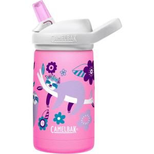 CamelBak Eddy+ Kids Bite Valve Straw Insulated Stainless Steel Water Bottle Biking Dogs, 12oz(Flowerchild Sloth)