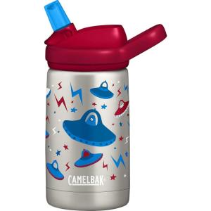 CamelBak Eddy+ Kids Bite Valve Straw Insulated Stainless Steel Water Bottle Biking Dogs, 12oz(UFOs)